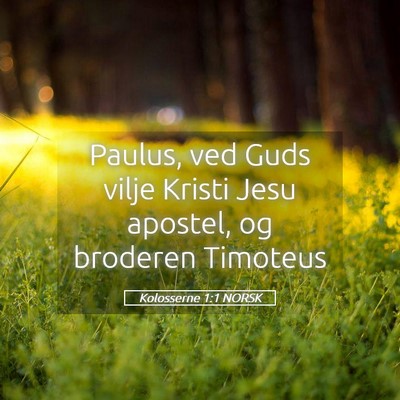 Picture 05 - Kolosserne 1:1 NORSK - Paulus, ved Guds vilje Kristi Jesu apostel, og - Bible Verse Picture