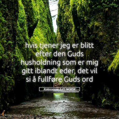 Picture 05 - Kolosserne 1:25 NORSK - hvis tjener jeg er blitt efter den Guds - Bible Verse Picture