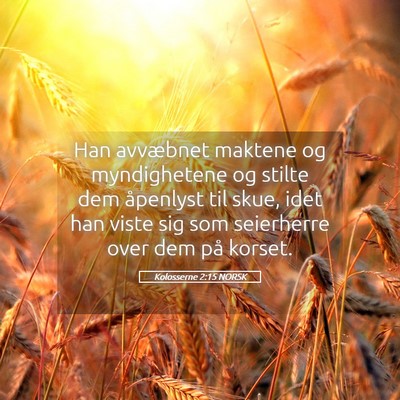 Picture 05 - Kolosserne 2:15 NORSK - Han avvæbnet maktene og myndighetene og stilte - Bible Verse Picture