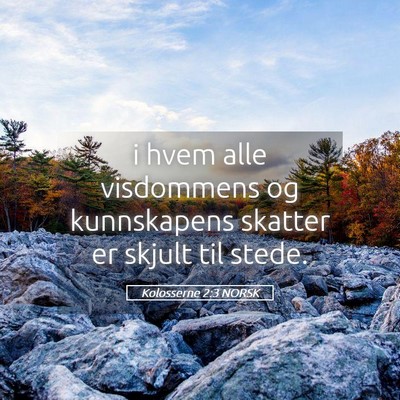 Picture 05 - Kolosserne 2:3 NORSK - i hvem alle visdommens og kunnskapens skatter er - Bible Verse Picture