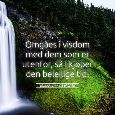 Picture 05 - Kolosserne 4:5 NORSK - Omgåes i visdom med dem som er utenfor, så I - Bible Verse Picture