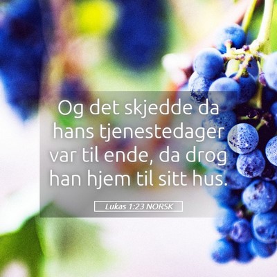 Picture 05 - Lukas 1:23 NORSK - Og det skjedde da hans tjenestedager var til - Bible Verse Picture