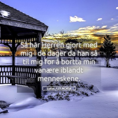 Picture 05 - Lukas 1:25 NORSK - Så har Herren gjort med mig i de dager da han - Bible Verse Picture