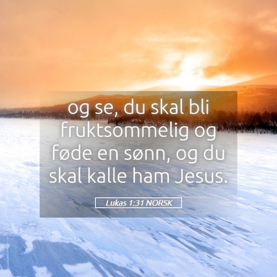 Picture 05 - Lukas 1:31 NORSK - og se, du skal bli fruktsommelig og føde en - Bible Verse Picture
