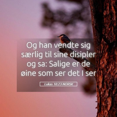 Picture 05 - Lukas 10:23 NORSK - Og han vendte sig særlig til sine disipler og - Bible Verse Picture