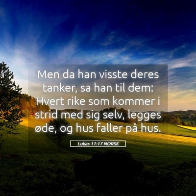 Picture 05 - Lukas 11:17 NORSK - Men da han visste deres tanker, sa han til dem: - Bible Verse Picture