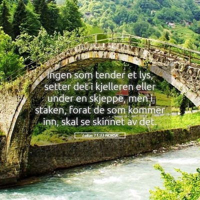 Picture 05 - Lukas 11:33 NORSK - Ingen som tender et lys, setter det i kjelleren - Bible Verse Picture