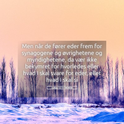 Picture 05 - Lukas 12:11 NORSK - Men når de fører eder frem for synagogene og - Bible Verse Picture