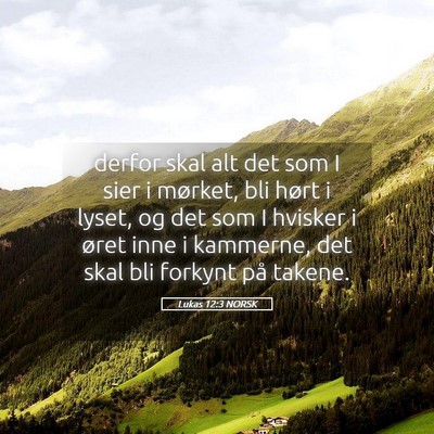 Picture 05 - Lukas 12:3 NORSK - derfor skal alt det som I sier i mørket, bli - Bible Verse Picture