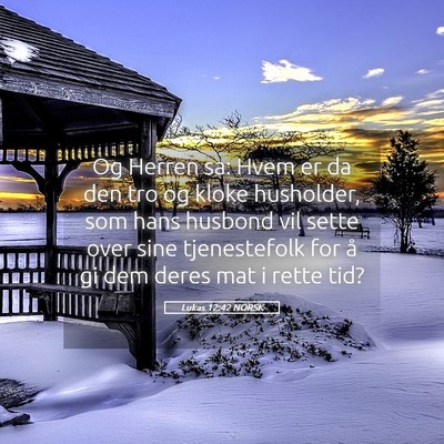 Picture 05 - Lukas 12:42 NORSK - Og Herren sa: Hvem er da den tro og kloke - Bible Verse Picture