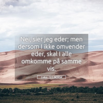 Picture 05 - Lukas 13:5 NORSK - Nei, sier jeg eder; men dersom I ikke omvender - Bible Verse Picture