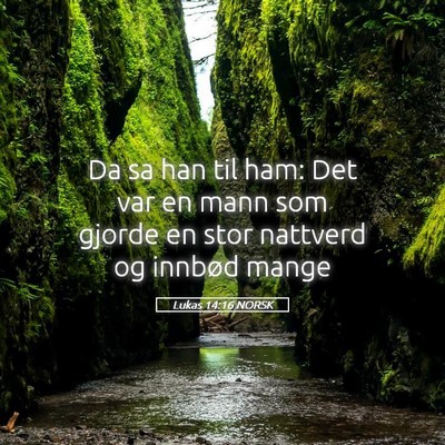 Picture 05 - Lukas 14:16 NORSK - Da sa han til ham: Det var en mann som gjorde en - Bible Verse Picture