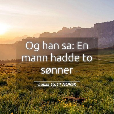 Picture 05 - Lukas 15:11 NORSK - Og han sa: En mann hadde to - Bible Verse Picture