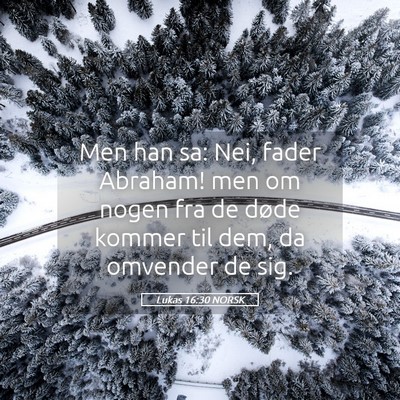 Picture 05 - Lukas 16:30 NORSK - Men han sa: Nei, fader Abraham! men om nogen fra - Bible Verse Picture