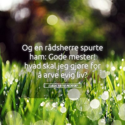 Picture 05 - Lukas 18:18 NORSK - Og en rådsherre spurte ham: Gode mester! hvad - Bible Verse Picture