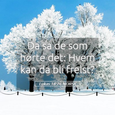 Picture 05 - Lukas 18:26 NORSK - Da sa de som hørte det: Hvem kan da bli - Bible Verse Picture