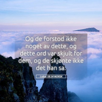 Picture 05 - Lukas 18:34 NORSK - Og de forstod ikke noget av dette, og dette ord - Bible Verse Picture
