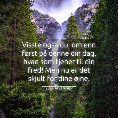 Picture 05 - Lukas 19:42 NORSK - Visste også du, om enn først på denne din dag, - Bible Verse Picture