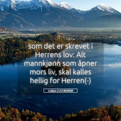 Picture 05 - Lukas 2:23 NORSK - som det er skrevet i Herrens lov: Alt mannkjønn - Bible Verse Picture