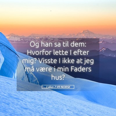 Picture 05 - Lukas 2:49 NORSK - Og han sa til dem: Hvorfor lette I efter mig? - Bible Verse Picture