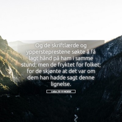 Picture 05 - Lukas 20:19 NORSK - Og de skriftlærde og yppersteprestene søkte å - Bible Verse Picture
