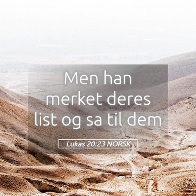 Picture 05 - Lukas 20:23 NORSK - Men han merket deres list og sa til - Bible Verse Picture