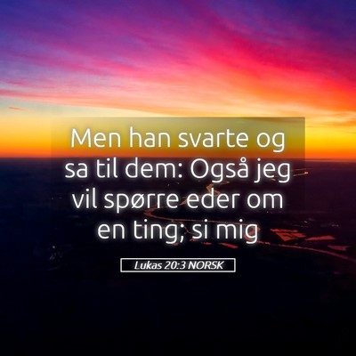 Picture 05 - Lukas 20:3 NORSK - Men han svarte og sa til dem: Også jeg vil - Bible Verse Picture