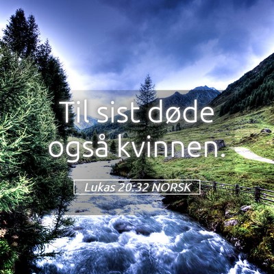 Picture 05 - Lukas 20:32 NORSK - Til sist døde også - Bible Verse Picture