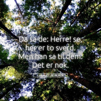Picture 05 - Lukas 22:38 NORSK - Da sa de: Herre! se, her er to sverd. Men han sa - Bible Verse Picture