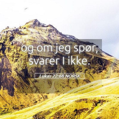 Picture 05 - Lukas 22:68 NORSK - og om jeg spør, svarer I - Bible Verse Picture