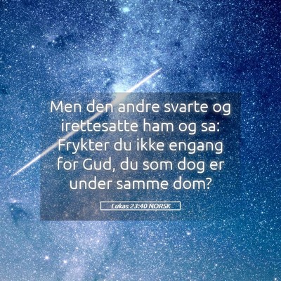 Picture 05 - Lukas 23:40 NORSK - Men den andre svarte og irettesatte ham og sa: - Bible Verse Picture
