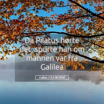 Picture 05 - Lukas 23:6 NORSK - Da Pilatus hørte det, spurte han om mannen var - Bible Verse Picture