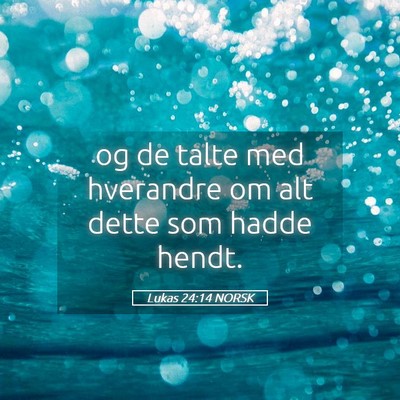 Picture 05 - Lukas 24:14 NORSK - og de talte med hverandre om alt dette som hadde - Bible Verse Picture