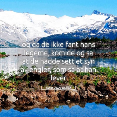 Picture 05 - Lukas 24:23 NORSK - og da de ikke fant hans legeme, kom de og sa at - Bible Verse Picture