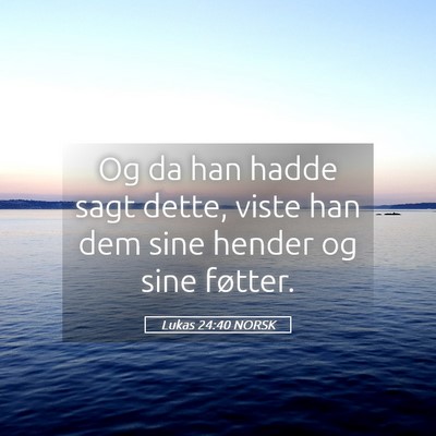 Picture 05 - Lukas 24:40 NORSK - Og da han hadde sagt dette, viste han dem sine - Bible Verse Picture