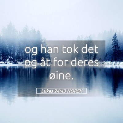 Picture 05 - Lukas 24:43 NORSK - og han tok det og åt for deres - Bible Verse Picture