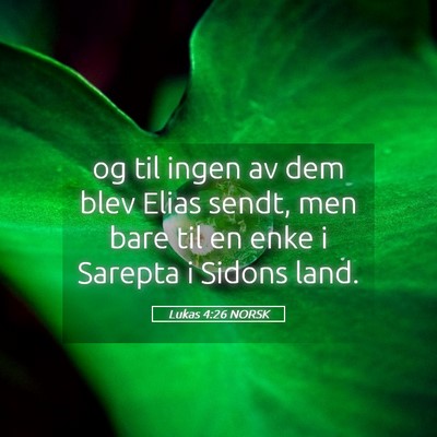 Picture 05 - Lukas 4:26 NORSK - og til ingen av dem blev Elias sendt, men bare - Bible Verse Picture