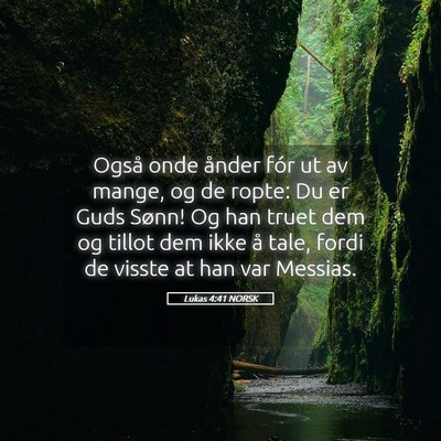 Picture 05 - Lukas 4:41 NORSK - Også onde ånder fór ut av mange, og de ropte: - Bible Verse Picture