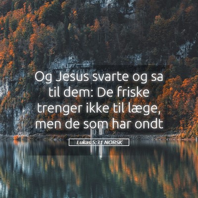 Picture 05 - Lukas 5:31 NORSK - Og Jesus svarte og sa til dem: De friske trenger - Bible Verse Picture
