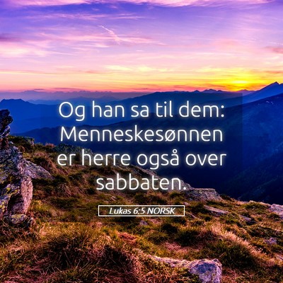 Picture 05 - Lukas 6:5 NORSK - Og han sa til dem: Menneskesønnen er herre også - Bible Verse Picture