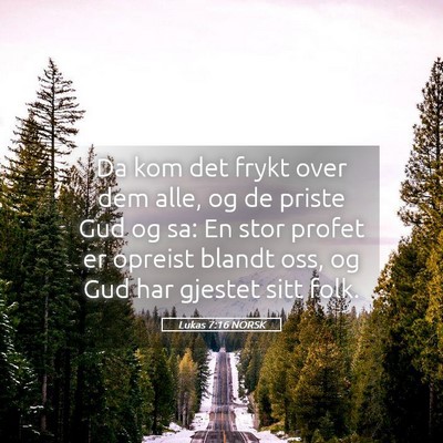 Picture 05 - Lukas 7:16 NORSK - Da kom det frykt over dem alle, og de priste Gud - Bible Verse Picture