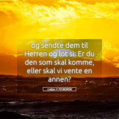 Picture 05 - Lukas 7:19 NORSK - og sendte dem til Herren og lot si: Er du den som - Bible Verse Picture