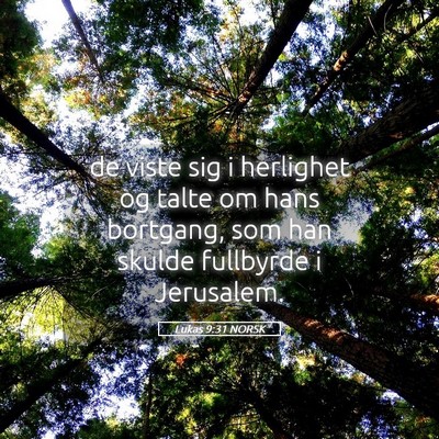 Picture 05 - Lukas 9:31 NORSK - de viste sig i herlighet og talte om hans - Bible Verse Picture