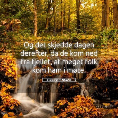 Picture 05 - Lukas 9:37 NORSK - Og det skjedde dagen derefter, da de kom ned fra - Bible Verse Picture