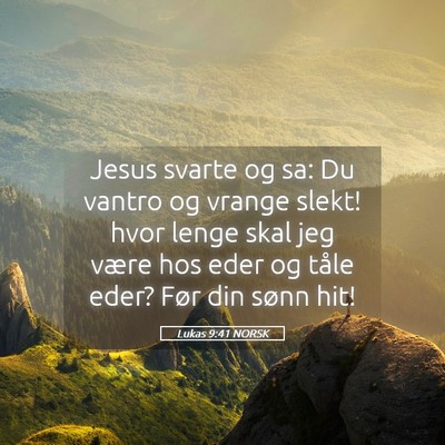 Picture 05 - Lukas 9:41 NORSK - Jesus svarte og sa: Du vantro og vrange slekt! - Bible Verse Picture