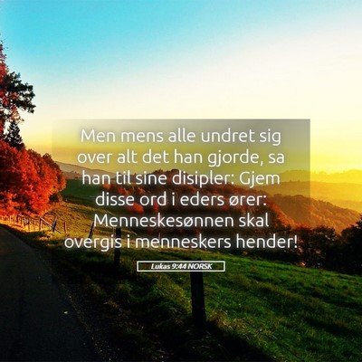 Picture 05 - Lukas 9:44 NORSK - Men mens alle undret sig over alt det han gjorde, - Bible Verse Picture
