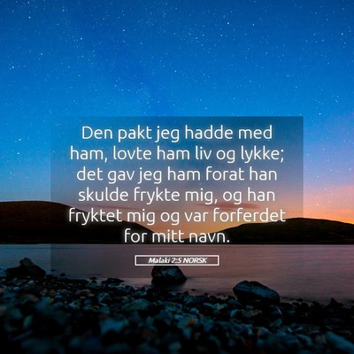 Picture 05 - Malaki 2:5 NORSK - Den pakt jeg hadde med ham, lovte ham liv og - Bible Verse Picture