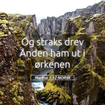 Picture 05 - Markus 1:12 NORSK - Og straks drev Ånden ham ut i - Bible Verse Picture