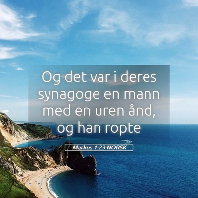 Picture 05 - Markus 1:23 NORSK - Og det var i deres synagoge en mann med en uren - Bible Verse Picture
