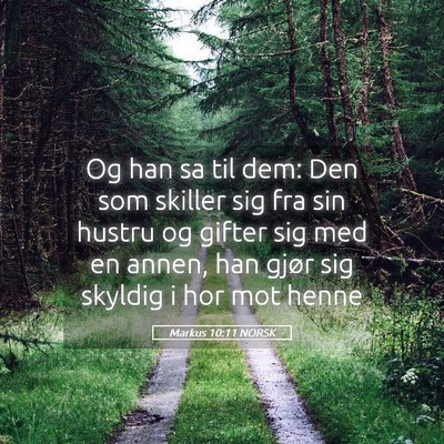 Picture 05 - Markus 10:11 NORSK - Og han sa til dem: Den som skiller sig fra sin - Bible Verse Picture